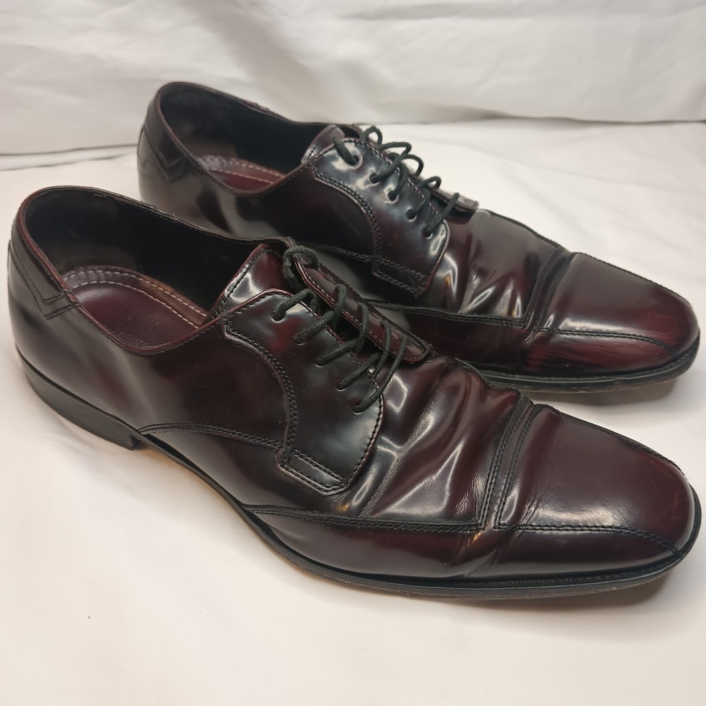 Johnston & Murphy Dress Shoe Burgundy Leather Cap Toe Oxford  11
